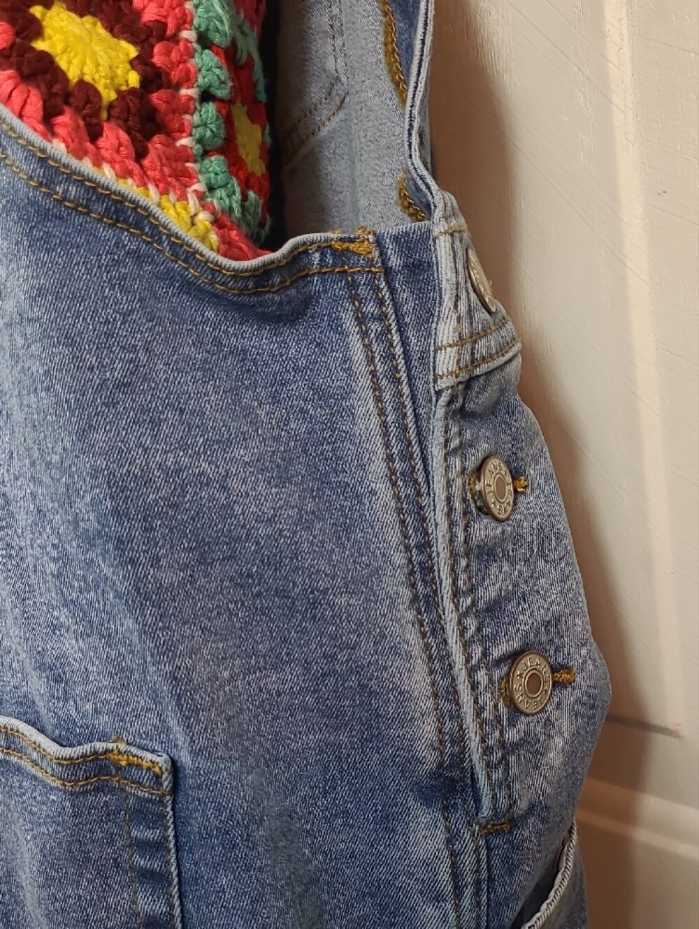 Women's Light Blue Denim Jeans Overalls with Adjustable Straps - Picture 5 of 15